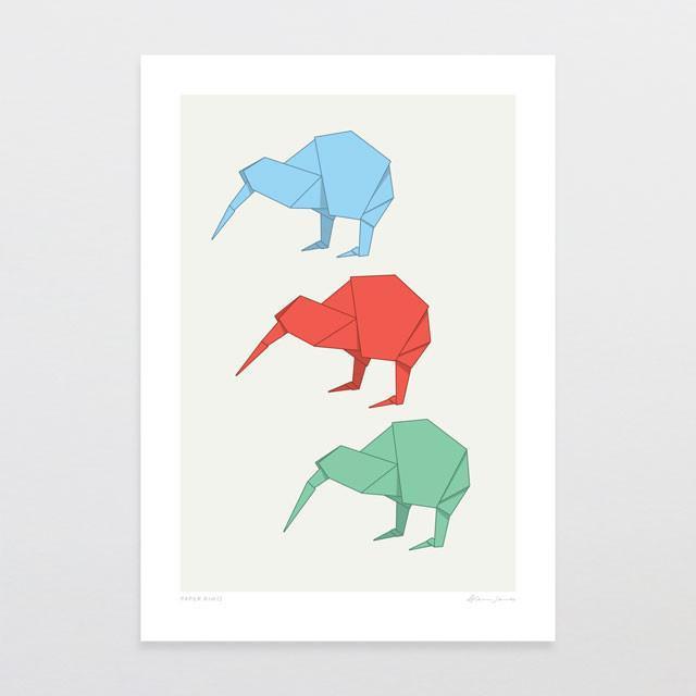 Paper Kiwis Art Print-Glenn Jones Art