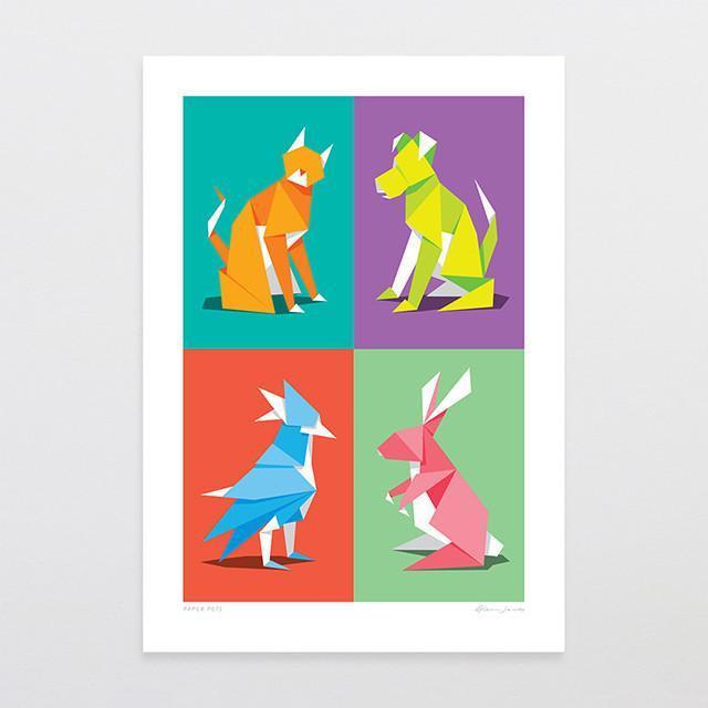 Paper Pets Art Print-Glenn Jones Art