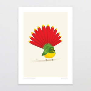 Pohutukawa Piwakawaka Art Print-Glenn Jones Art