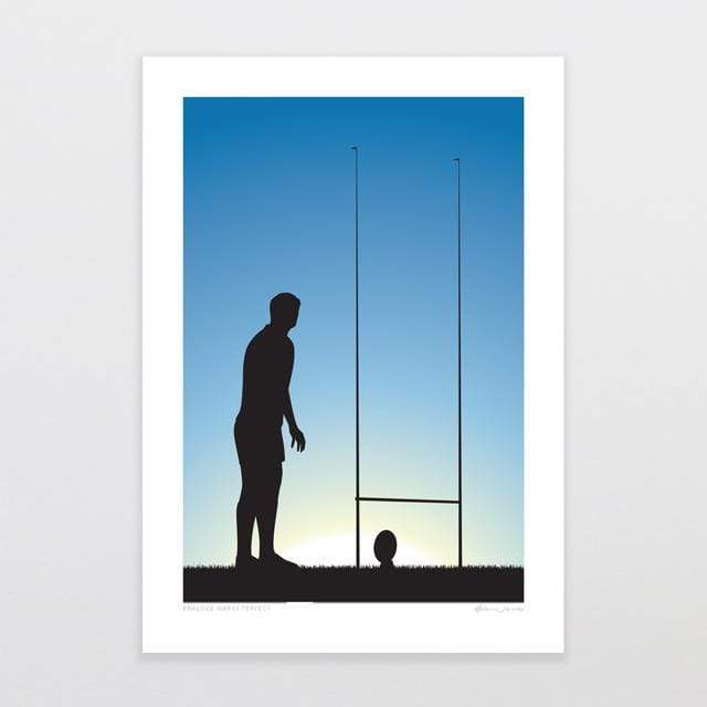 Glenn Jones Art Practice Makes Perfect - Rugby Art Print Art Print A4 Print / Unframed