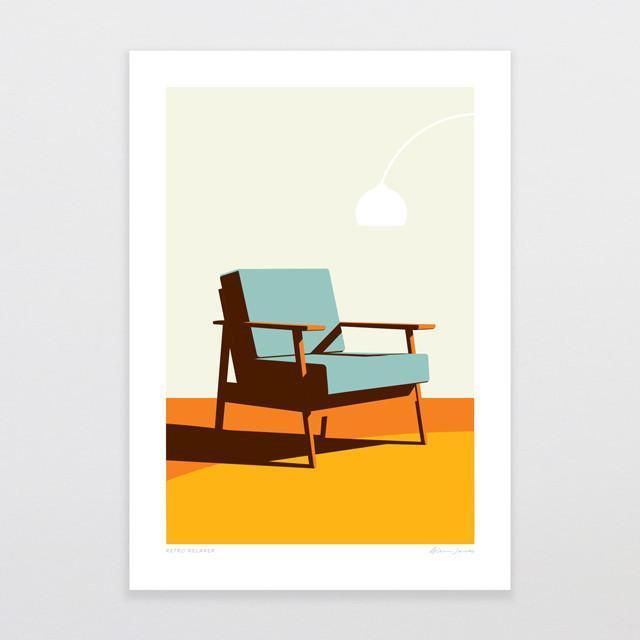 Retro Relaxer Art Print-Glenn Jones Art