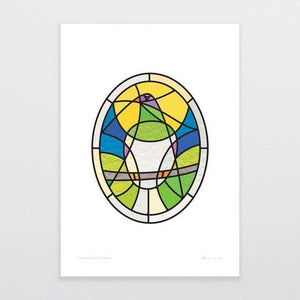 Stained Glass Kereru Art Print-Glenn Jones Art