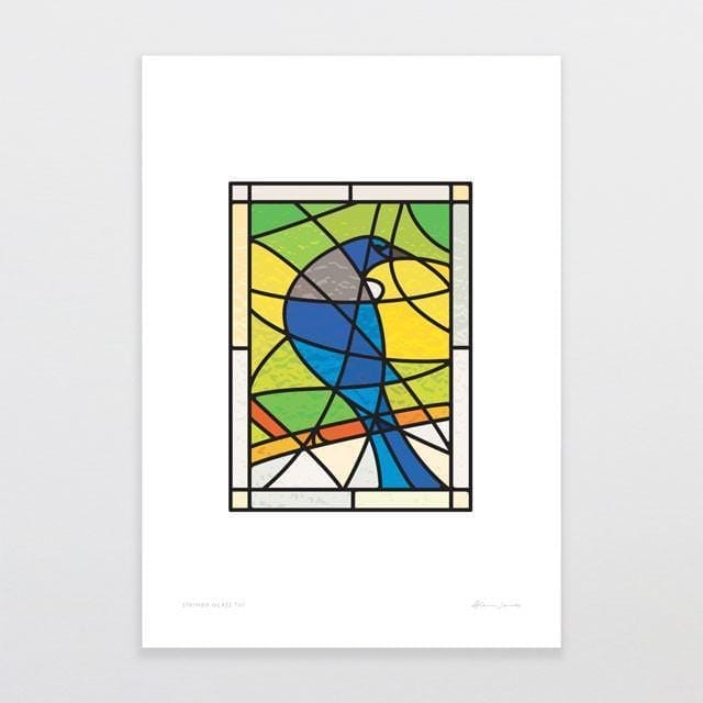 Stained Glass Tui Art Print-Glenn Jones Art