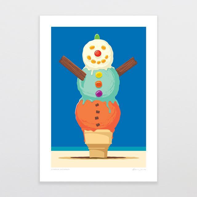 Summer Snowman Art Print-Glenn Jones Art