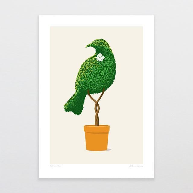 Topiary Tui Art Print-Glenn Jones Art