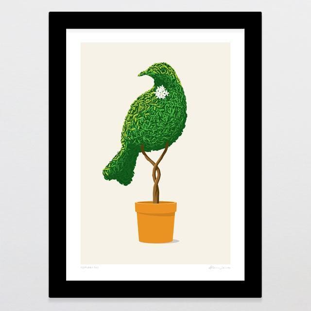 Topiary Tui Art Print-Glenn Jones Art