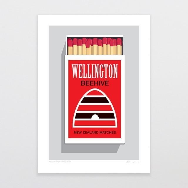 Wellington Matchbox Art Print-Glenn Jones Art