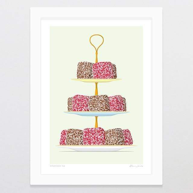 Glenn Jones Art Afternoon Tea Art Print Art Print A4 Print / White Frame