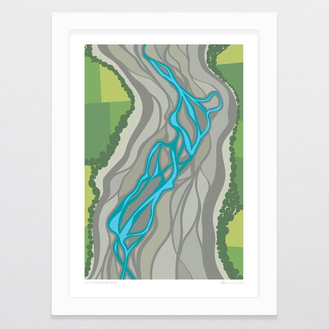 Glenn Jones Art All The Rivers Run Art Print Art Print A4 Print / White Frame