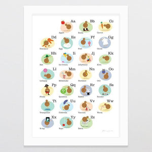 Alphabet Kiwis Art Print-Glenn Jones Art