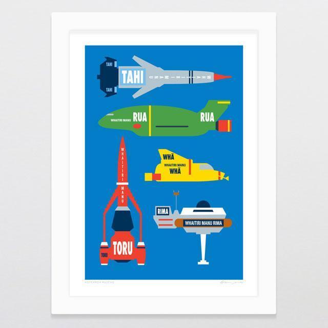 Glenn Jones Art Aotearoa Rescue Art Print Art Print A4 Print / White Frame