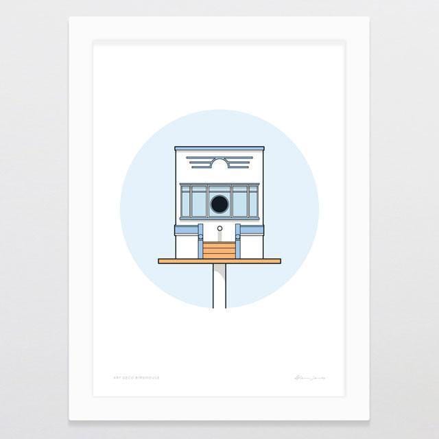 Birdhouse Art Deco Art Print-Glenn Jones Art