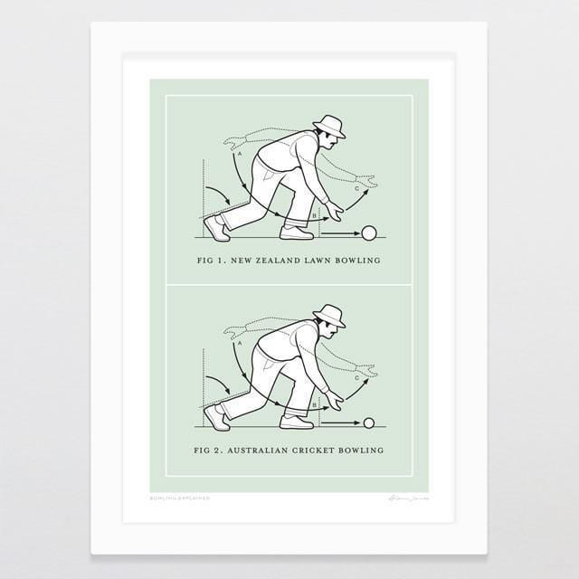 Bowling Explained Art Print-Glenn Jones Art