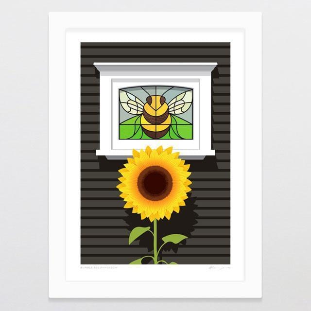 Bumble Bee Bungalow Art Print-Glenn Jones Art
