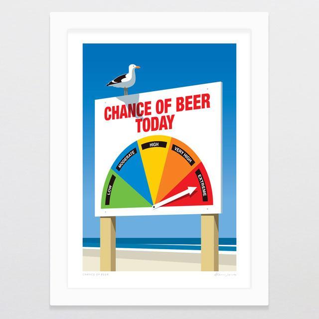 Chance Of Beer Art Print-Glenn Jones Art