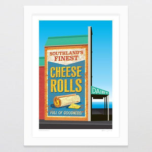 Glenn Jones Art Cheese Rolls Art Print Art Print A4 Print / White Frame