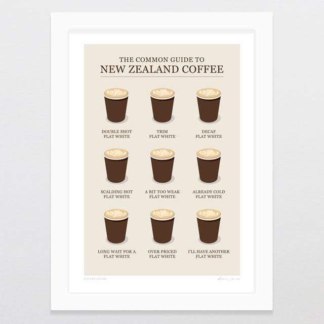 Glenn Jones Art Coffee Guide Art Print Art Print A4 Print / White Frame