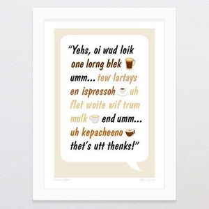 Glenn Jones Art Coffee Order Art Print Art Print A4 Print / White Frame