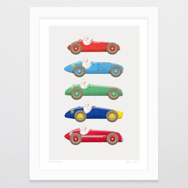 Dinky Racers Art Print-Glenn Jones Art