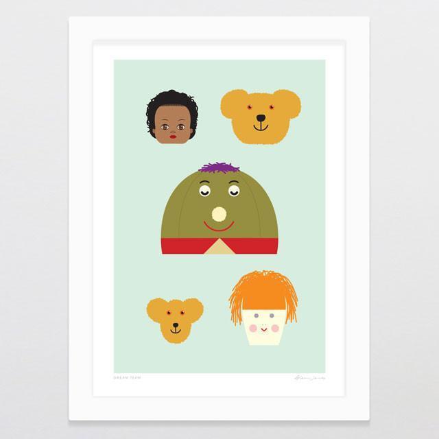 Glenn Jones Art Dream Team Art Print Art Print A4 Print / White Frame