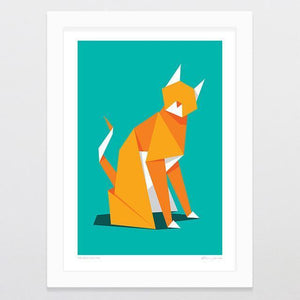 Folded Feline Art Print-Glenn Jones Art