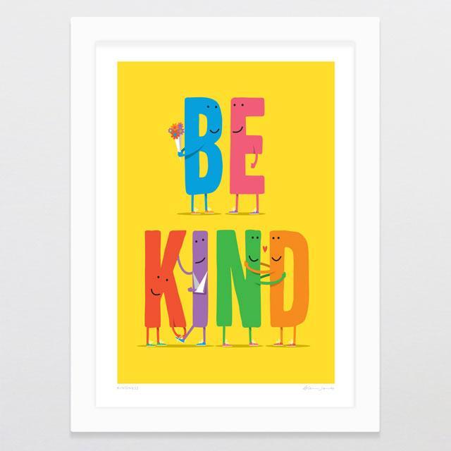 Glenn Jones Art Kindness Art Print Art Print A4 Print / White Frame