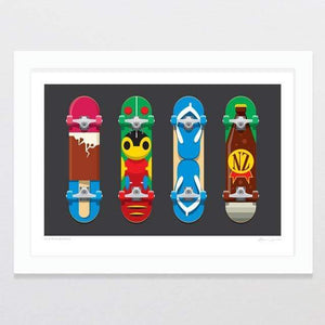 Glenn Jones Art Kiwiana Boards Art Print Art Print A4 Print / White Frame