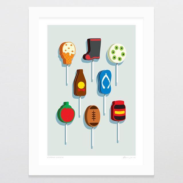 Kiwiana Flavour Art Print-Glenn Jones Art