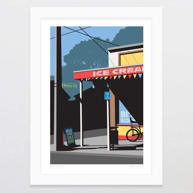 Glenn Jones Art Memory Lane Art Print Art Print A4 Print / White Frame