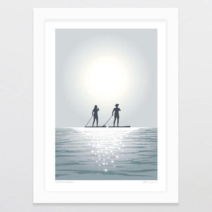 Glenn Jones Art Morning Paddle Art Print Art Print A4 Print / White Frame