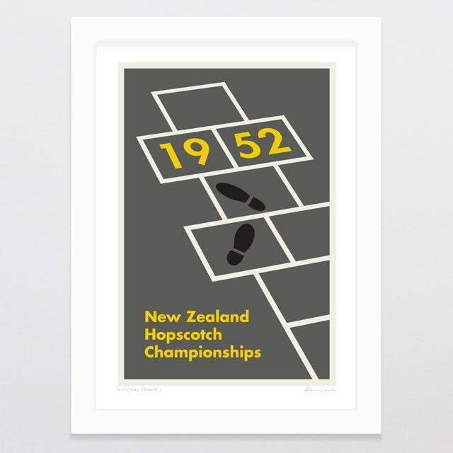 National Champs 3 - Hopscotch Art Print-Glenn Jones Art