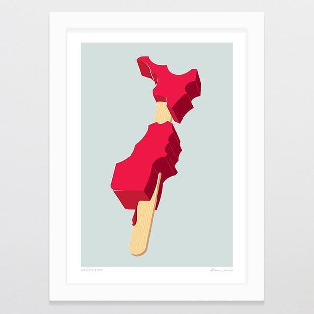 NZ On A Stick Art Print-Glenn Jones Art