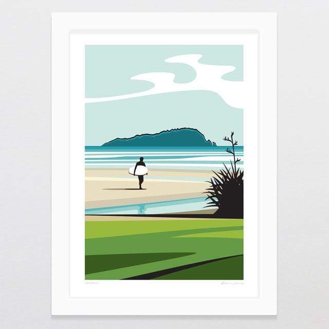 Glenn Jones Art Pauanui Art Print Art Print A4 Print / White Frame