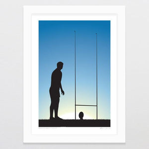 Glenn Jones Art Practice Makes Perfect - Rugby Art Print Art Print A4 Print / White Frame