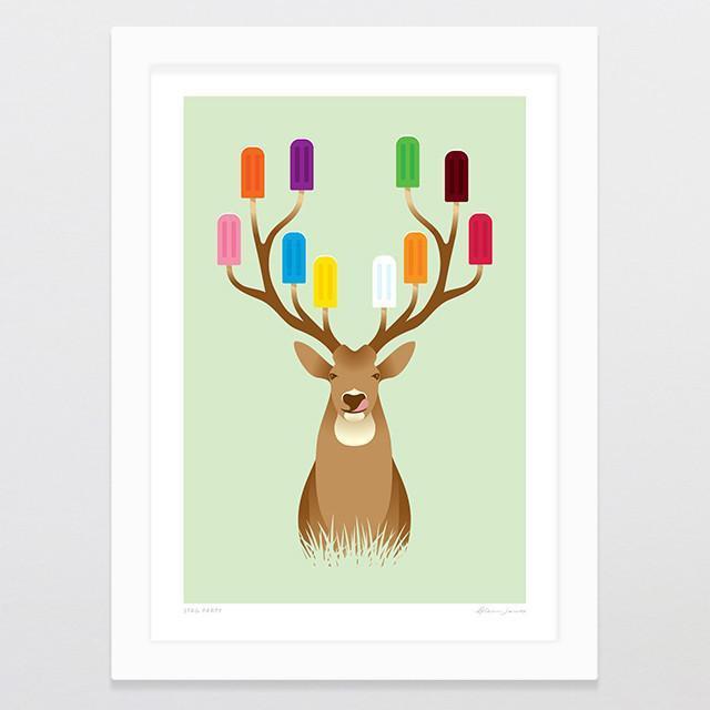 Stag Party Art Print-Glenn Jones Art