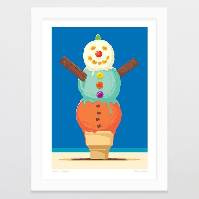 Summer Snowman Art Print-Glenn Jones Art