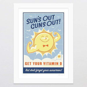 Glenn Jones Art Sun Smart Art Print Art Print A4 Print / White Frame