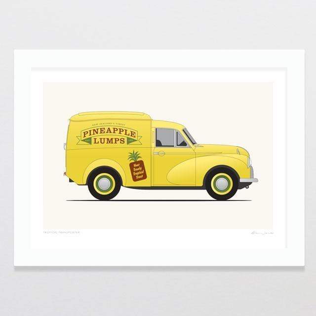 Glenn Jones Art Tropical Transporter Art Print Art Print A4 Print / White Frame