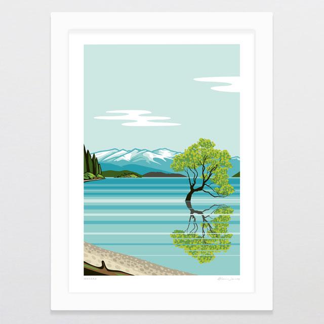 Glenn Jones Art Wanaka Art Print Art Print A4 Print / White Frame