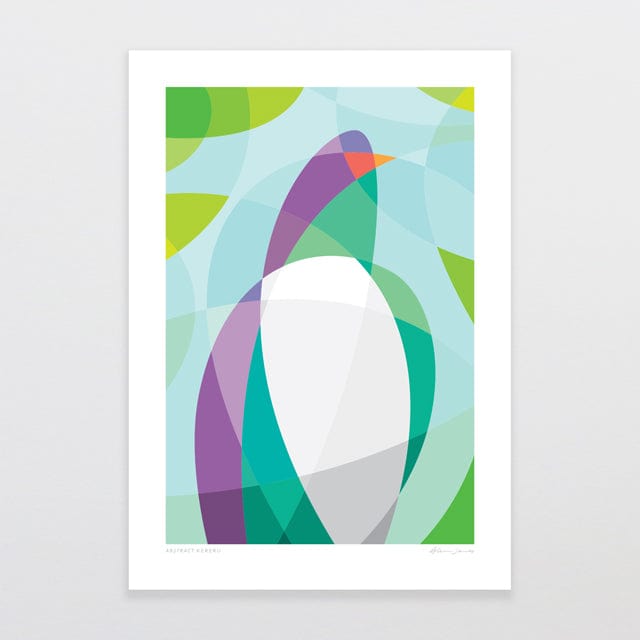 Glenn Jones Art Abstract Kereru Art Print Art Print A4 / Unframed