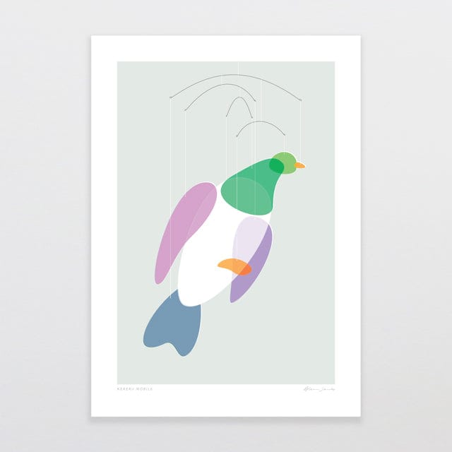 Glenn Jones Art Kereru Mobile Art Print Art Print A4 / Unframed