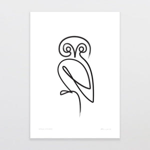 Glenn Jones Art Single Line Ruru Art Print Art Print A4 / Unframed