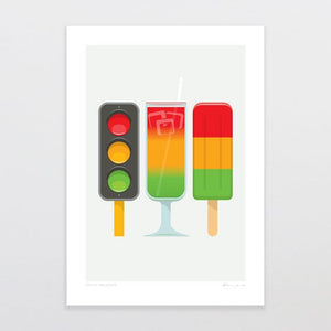 Glenn Jones Art Stop At The Lights Art Print Art Print A4 / Unframed