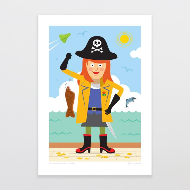 Glenn Jones Art The Rhyming Pirate&#39;s Wife Art Print Art Print A4 / Unframed