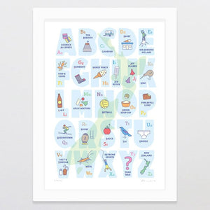 Glenn Jones Art A To NZ Art Print Art Print A4 / White