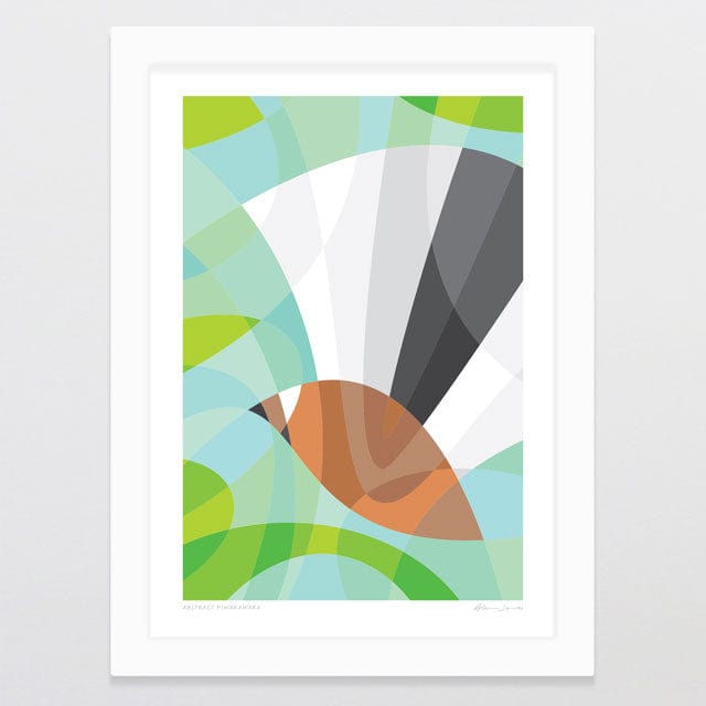 Glenn Jones Art Abstract Piwakawaka Art Print Art Print A4 / White