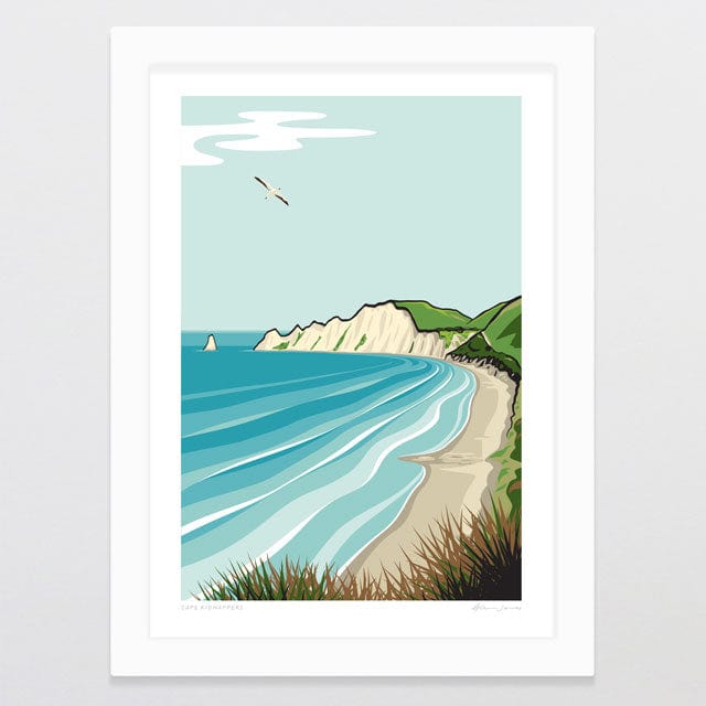 Glenn Jones Art Cape Kidnappers Art Print Art Print A4 / White