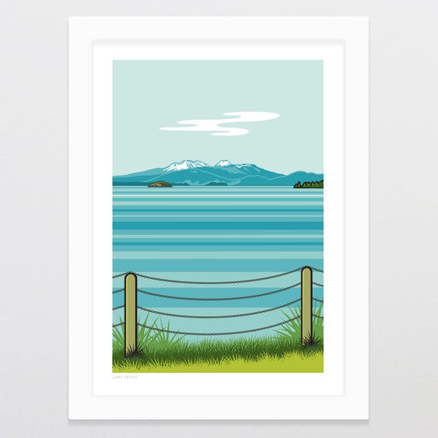 Glenn Jones Art Lake Taupo Art Print Art Print A4 / White