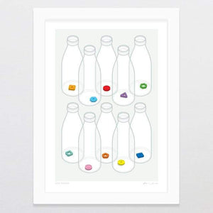Glenn Jones Art Milk Tokens Art Print Art Print A4 / White