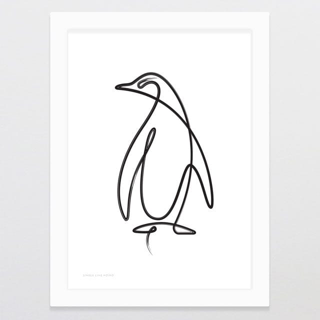 Glenn Jones Art Single Line Hoiho Art Print Art Print A4 / White